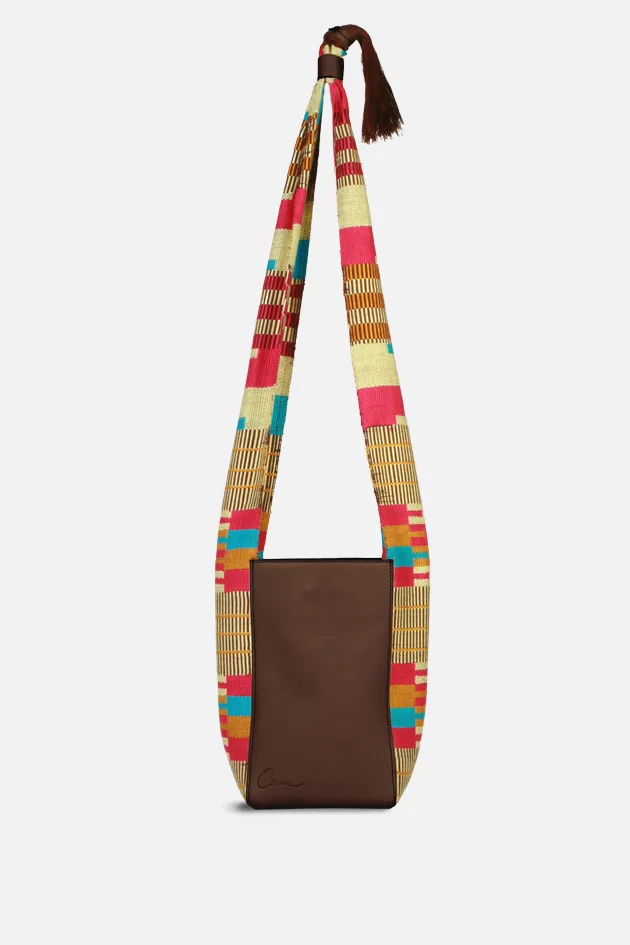 Mini Kente scarf bag - Césaire Paris - Leather goods designer