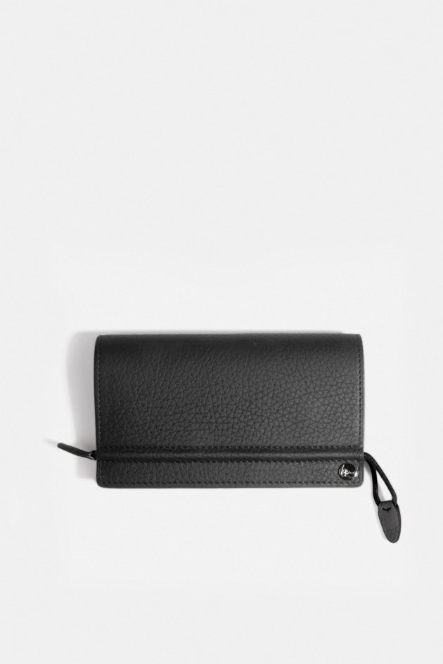 EventailVPONoirFermé Portefeuille design Eventail - Césaire Paris - Maroquinerie Française