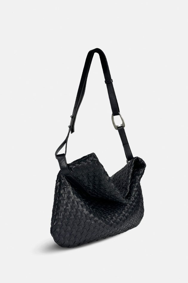 Joé – Sac bandoulière cuir tressé souple et modulable - fabriqué en France | Sac créateur Césaire Maroquinerie Paris